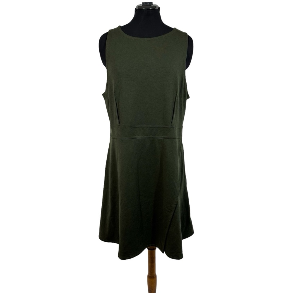 NWT GAP POCKETS Army Green Fit and Flare Dress, Size 16